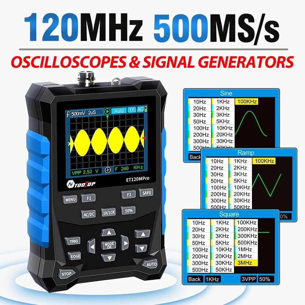 TOOLTOP ET120MPro Tragbares 12 – Digital Storage Oscilloscope 100Mhz Bewertung und Preis